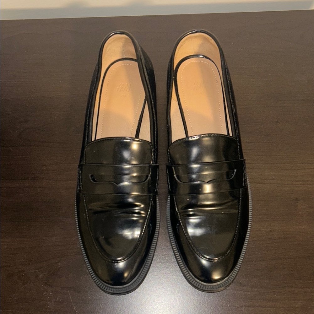 H&M Shiny Black Loafers